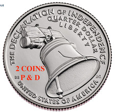 2026 P D Quarters Declaration of Independence Brilliant Uncirculated OBW ROLL BU