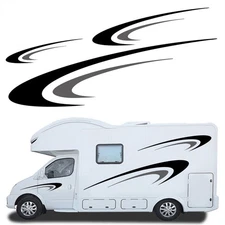 For Camper RV Trailer Stripes Graphics Vinyl Graphics Kit Decals Car Stickers