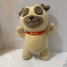 Disney Puppy Dog Pals Rolly Pug Plush Stuffed Animal Fawn Tan 15  Red Collar