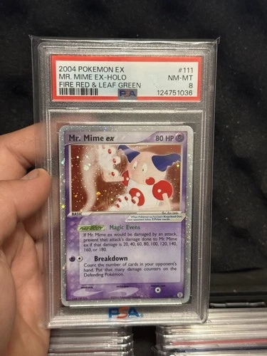 PSA 8 Mr. Mime ex Holo 111/112 Fire Red & Leaf Green 2004 Pokemon Card