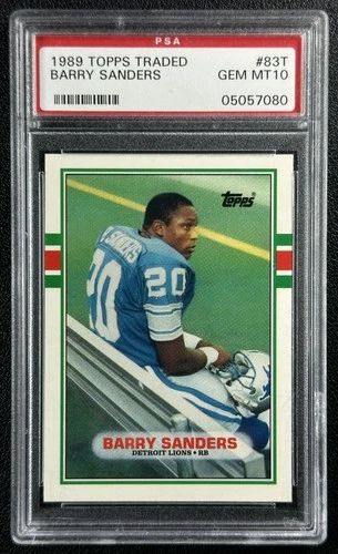 BARRY SANDERS PSA 10 1989 TOPPS TRADED #83T ROOKIE RC LIONS 7080