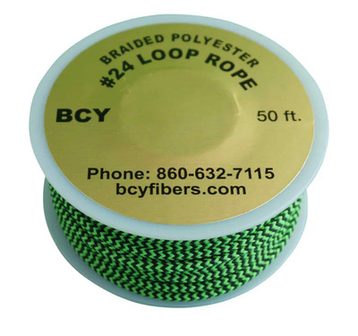 5 FEET BCY #24 -2-TONE FLO GREEN /BLACK Archery Bowstring RELEASE D LOOP ROPE