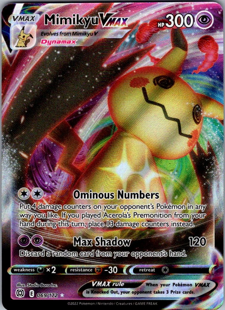 Mimikyu VMAX Ultra Rare SWSH09: Brilliant Stars 069/172 NM | eBay