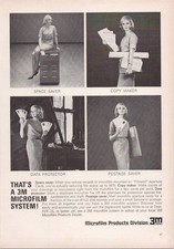 3M Microfilm System Vintage Print Ad Space Saver Postage Saver 1965