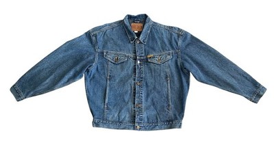 Vintage 80s EDWIN Big Denim Jean Jacket CA07717 Blue Wash Made In Japan Mens XL