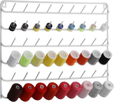 Wall Mount Thread Holder 54-Spool Sewing Thread Display Rack Organizer Quilting