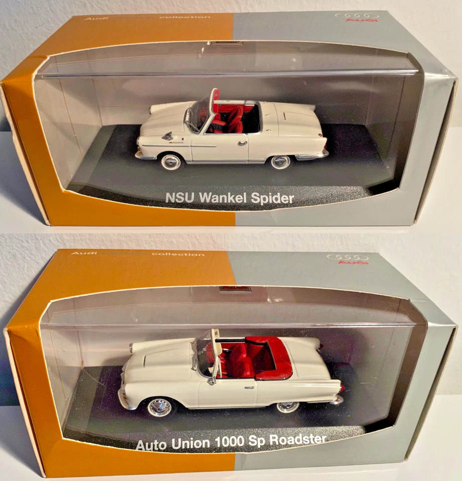AUTO UNION 100 SPIDER - NSU WANKEL SPIDER 1/43 - N°2 MODELLI - RARE MINICHAMPS - Immagine 3 di 4