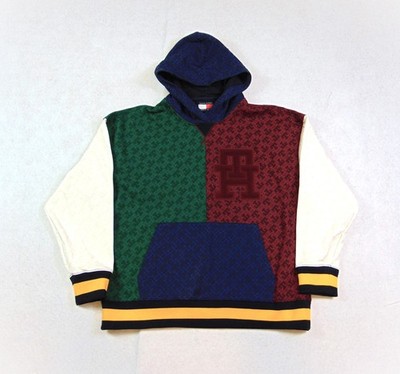 Tommy Hilfiger x Anthony Ramos Colorblock Monogram Hoodie Sweater Sz L NEW RARE