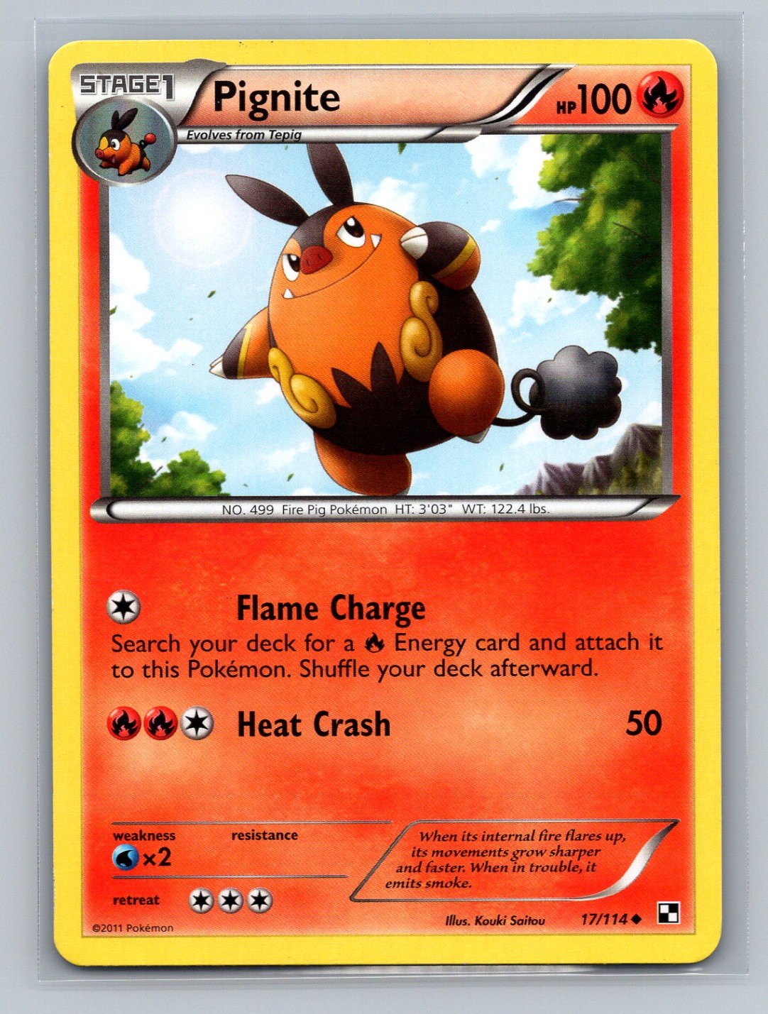 Pokémon TCG Pignite (17) 17/114 Black and White Normal LP