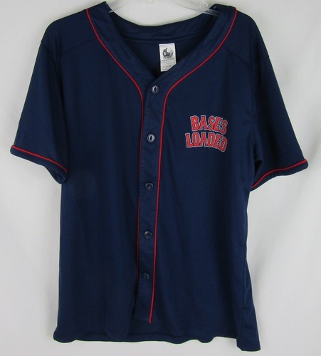 Spirit Halloween Novelty Baseball Jersey-Adult Large-Navy Blue-Button Up-EUC