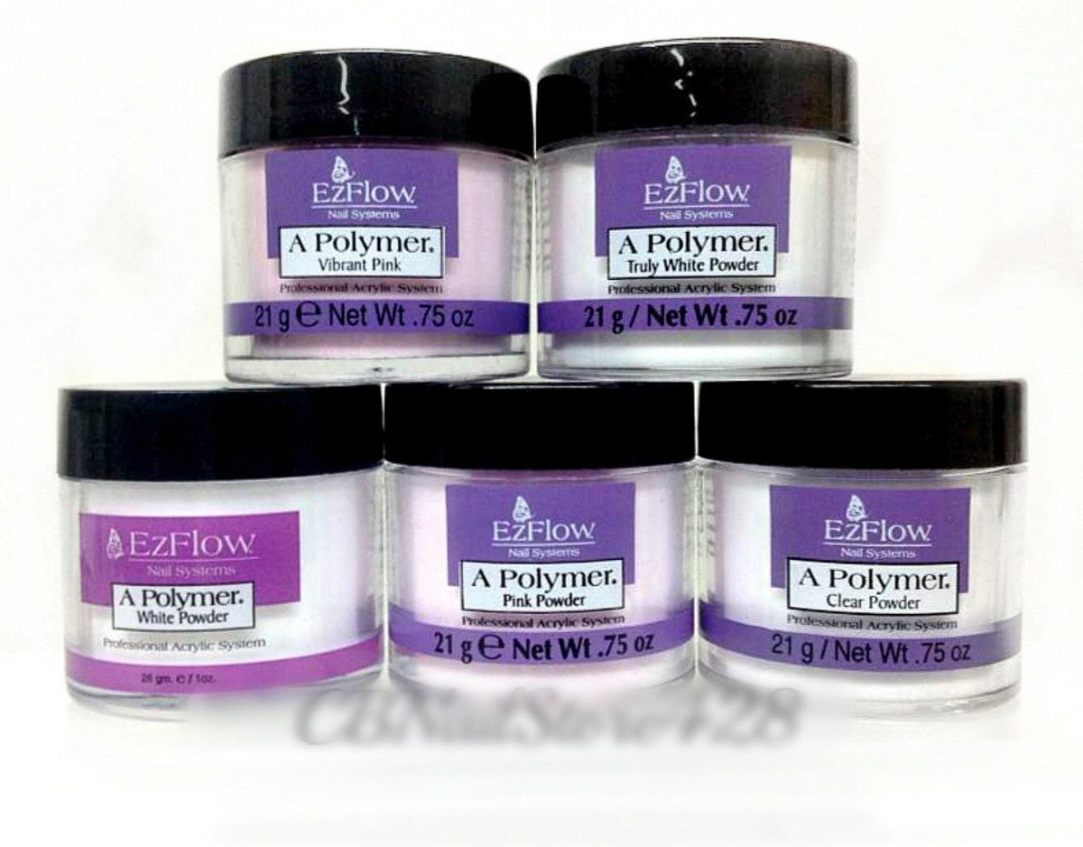 Ezflow - Polymer Acrylic Nail Powder .75 oz/ 21g - Choose Your