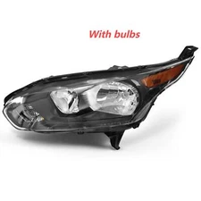 For 2014-2018 Ford Transit Connect Black Headlight Assembly w/Bulbs Driver Side