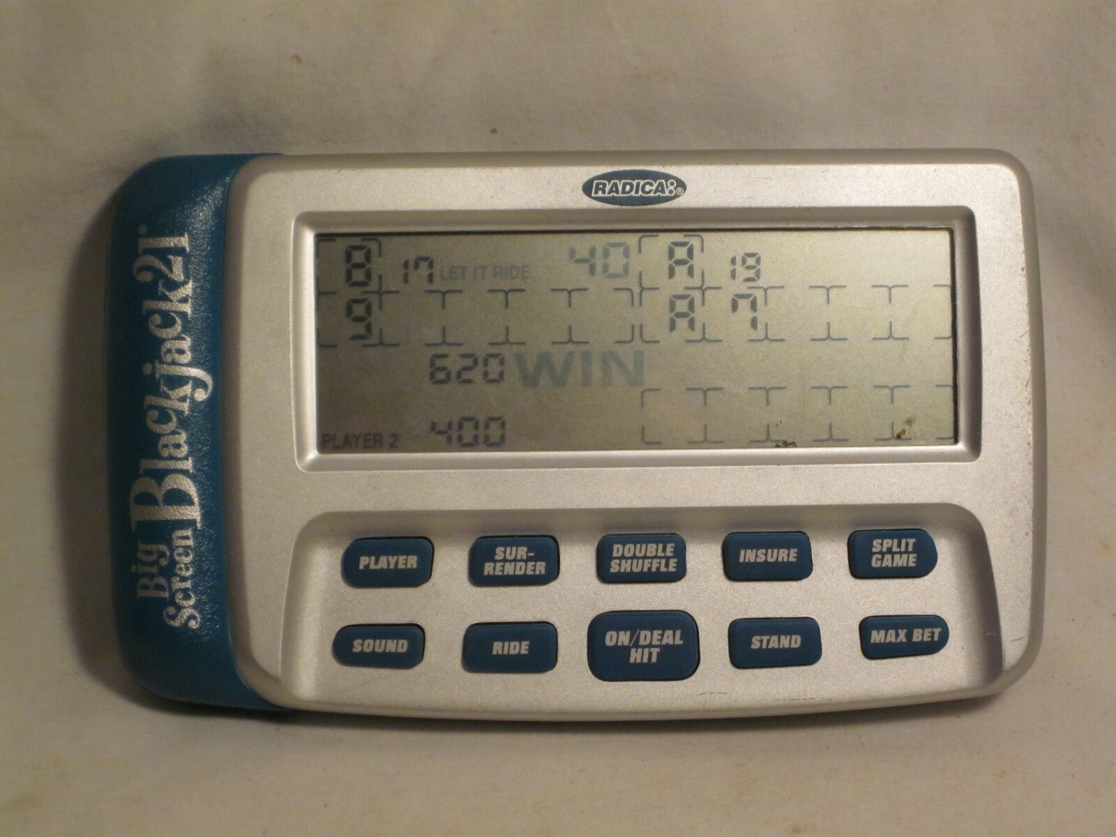RADICA Big Screen Blackjack 21 1995 hand held electronic card game eBay
