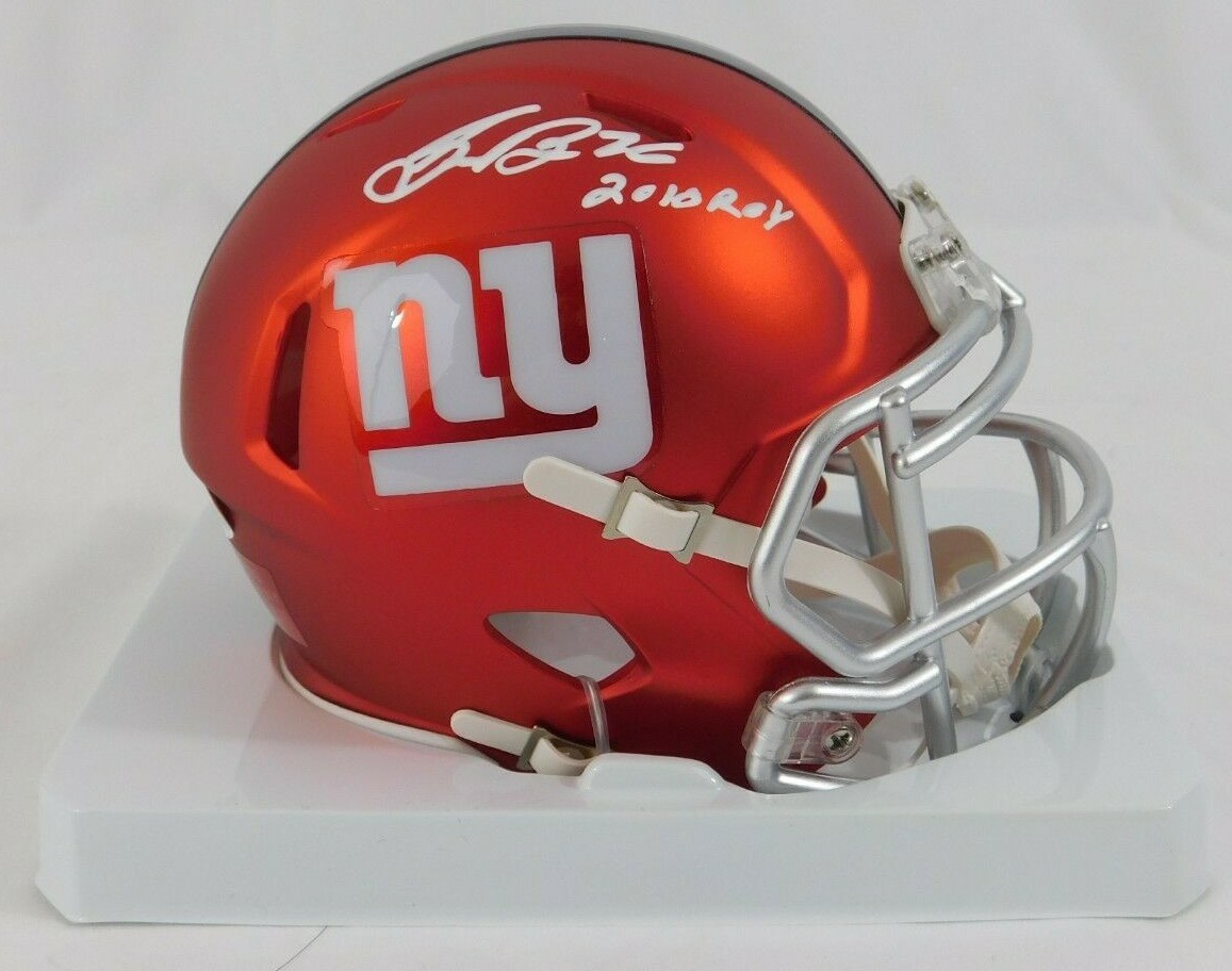 Saquon Barkley Autographed Signed New York Giants Blaze Mini Helmet Beckett COA Penn St ROY 