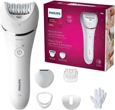 Philips Epilierer Series 8000 - inkl. 5 Aufsätze, kabellos Nass- und Trocken