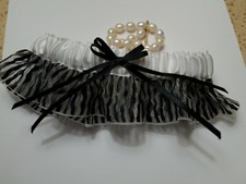 ZEBRA Print GARTER Prom Wedding Formal Bridal