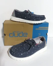 Hey Dude Wendy Youth Shoes Slip Cat Eye Navy EU 38 US Youth 6 Women's 7