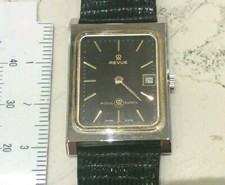 Revue orologio quarzo vintage anni 80' nuovo acciaio rettangolare mm 23 x 32 mm