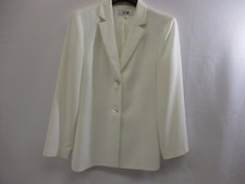 LE SUIT CLASSIC WHITE 2-BUTTON JACKET LINED w/LONG SLEEVE SIZE 8