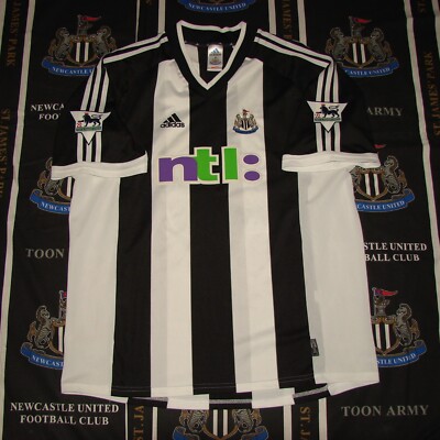 Newcastle United Home Football Shirt Jersey 2001 2003 Adidas Shola