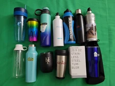 EcoVessel Stainless Steel 24oz Water Bottle & Zero Water Powerade More Lot of 13