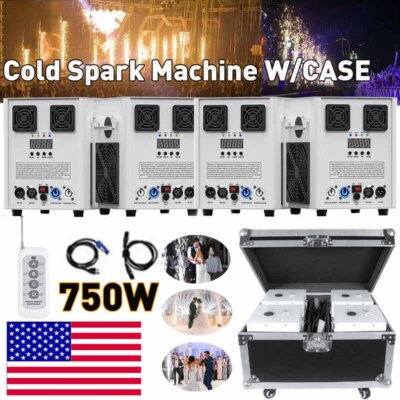Cold Spark Machine 750W Stage Effect DMX Firework DJ Event Party Wedding &Case