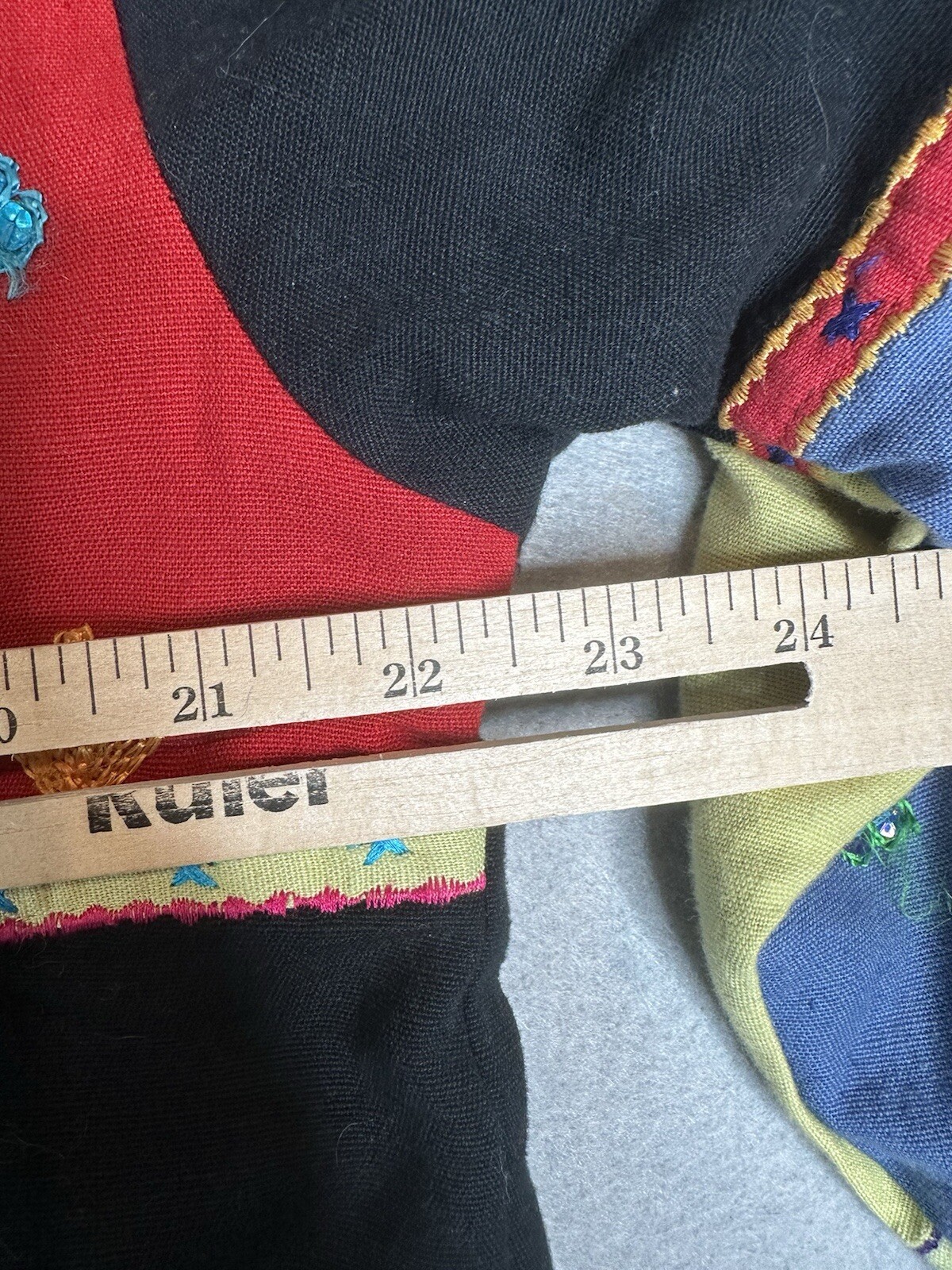 New Direction Patchwork Jacket Large Linen Blend … - image 12