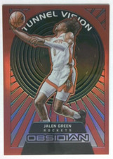 2021-22 Panini Obsidian #9 Jalen Green Tunnel Vision Red Flood Rookie Rockets