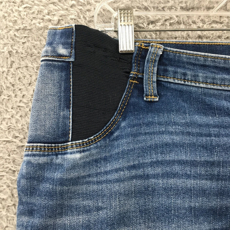 Pantalones de mezclilla ajustados al tobillo Liz Lange para mujer M (real 36x27) azul cremallera Foto 4 de 4