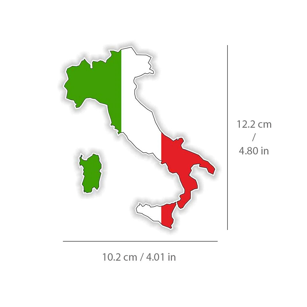 Lot De 2 Adhésifs Drapeau Italien 11 X 3 Cm Droite / Gauche Autocollant Résine Sur Plaque Métal Aluminium Tuning Auto Italie Abarth Alfa Lancia Fiat - Collection