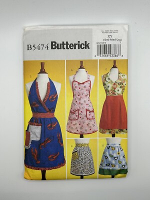 Butterick 2010 Sewing Pattern #B5474 Aprons Vintage Style Size 12-14 Medium Cut