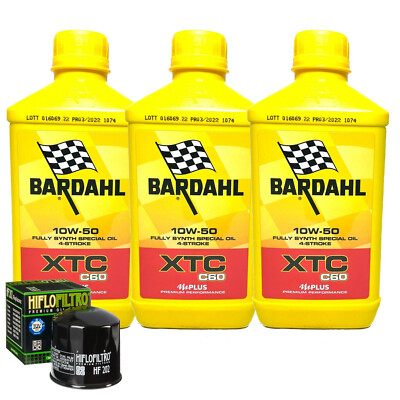 Set Service Bardahl Öl XTC 10W50 für Honda VF500 Ff F2F � 1985>1987