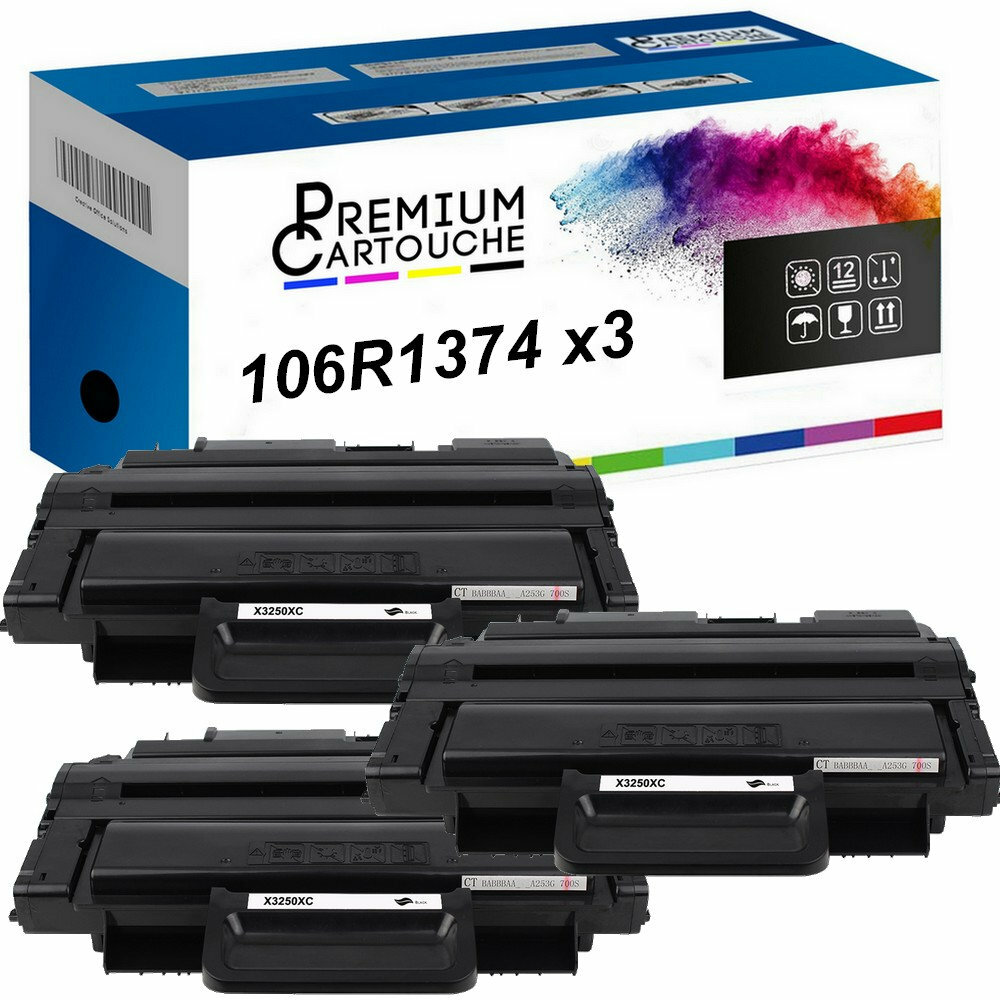 Toner 106R1374 noir compatible Xerox résolvant les pannes de texte effacé x3