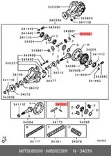 Genuine OE Pin Front Diff MB092389 For Mitsubishi MB09-2389