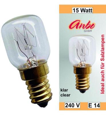 Glühbirne E14-15 Watt Spezial-Leuchtmittel für Salzlampe und Kühlschrank