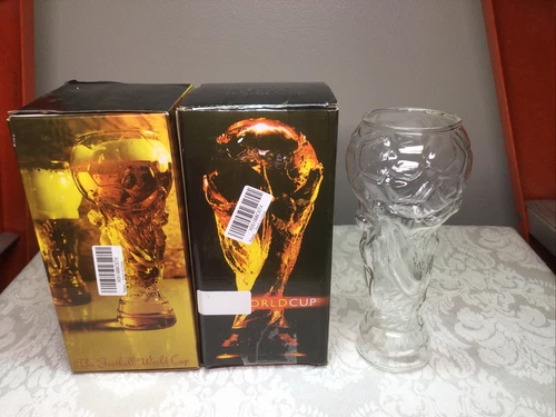 Soccer Ball Beer Football Glass Water Mug World Cup Trophy Sports Globe Set Of 2