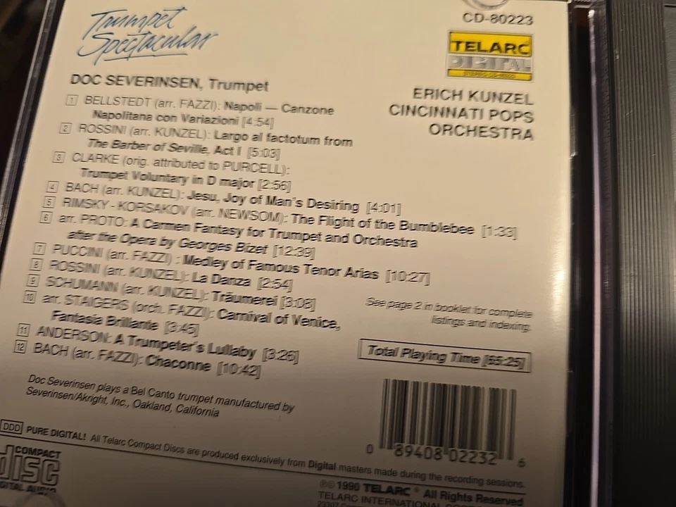 Doc Severinsen Trumpet Spectacular Erich Kunzel Cincinnati Pops CD Classical B6 Foto 2 de 4