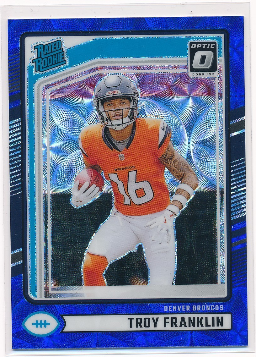 2024 Donruss - Rated Rookie Troy Franklin #338 Optic Preview Blue Scope Prizm