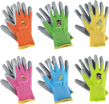Kids Gardening Gloves 3/6 Pairs, XS/XXS/3XS for Youth, Boys, Girls