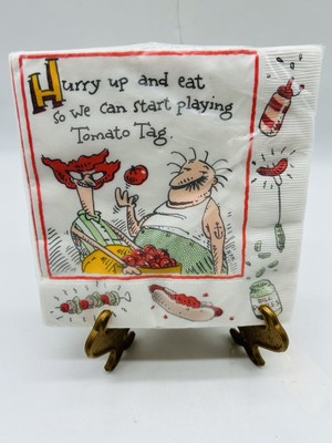 Vintage Hallmark 16 count 3-ply Napkins Tomato Tag Dill Pickles NEW
