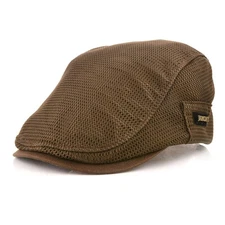M MOACC Men Beret Hat Breathable Mesh Summer Newsboy Hats Adjustable Flat Cab...