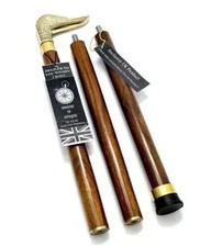 Wooden Walking Stick Designer Style Solid Brass Duck Head Handle Antique Cane