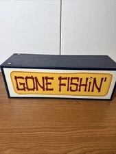 Vintage Double-Sided Gone Fishin’ - Camp - Light Up Sign - Nightlight Free Ship