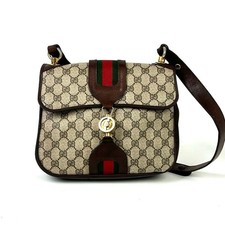 GUCCI GG Supreme 2WAY Shoulder Crossbody Mini Bag Brown PVC Leather Authentic