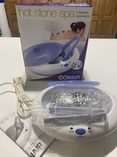 Conair Hot Stone Spa Massage Experience HR11R w/ Box, Stones, Tongs & Manual