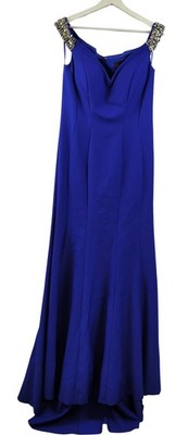 Gino Cerutti hübsche kleine Dame verziertes Maxikleid blau Größe 16 brandneu