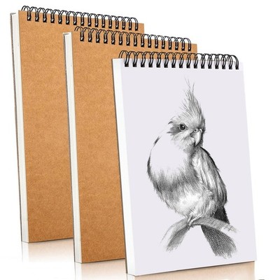 Mixed Media Sketch Pad,5.5'' x 8.5'' Spiral 5.5'' x 8.5'', 3 Pack- 5.5''X8.5''
