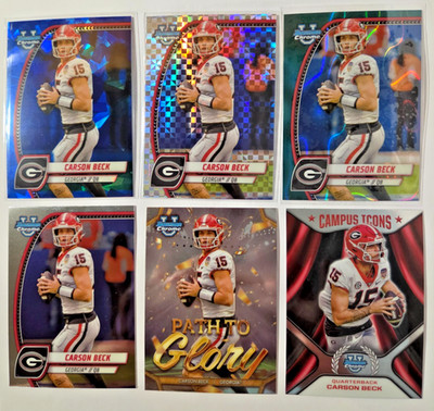Carson Beck 2024 Bowman U Chrome FB #2 Chrome Base/Parallel/Insert Lot 61 Cards