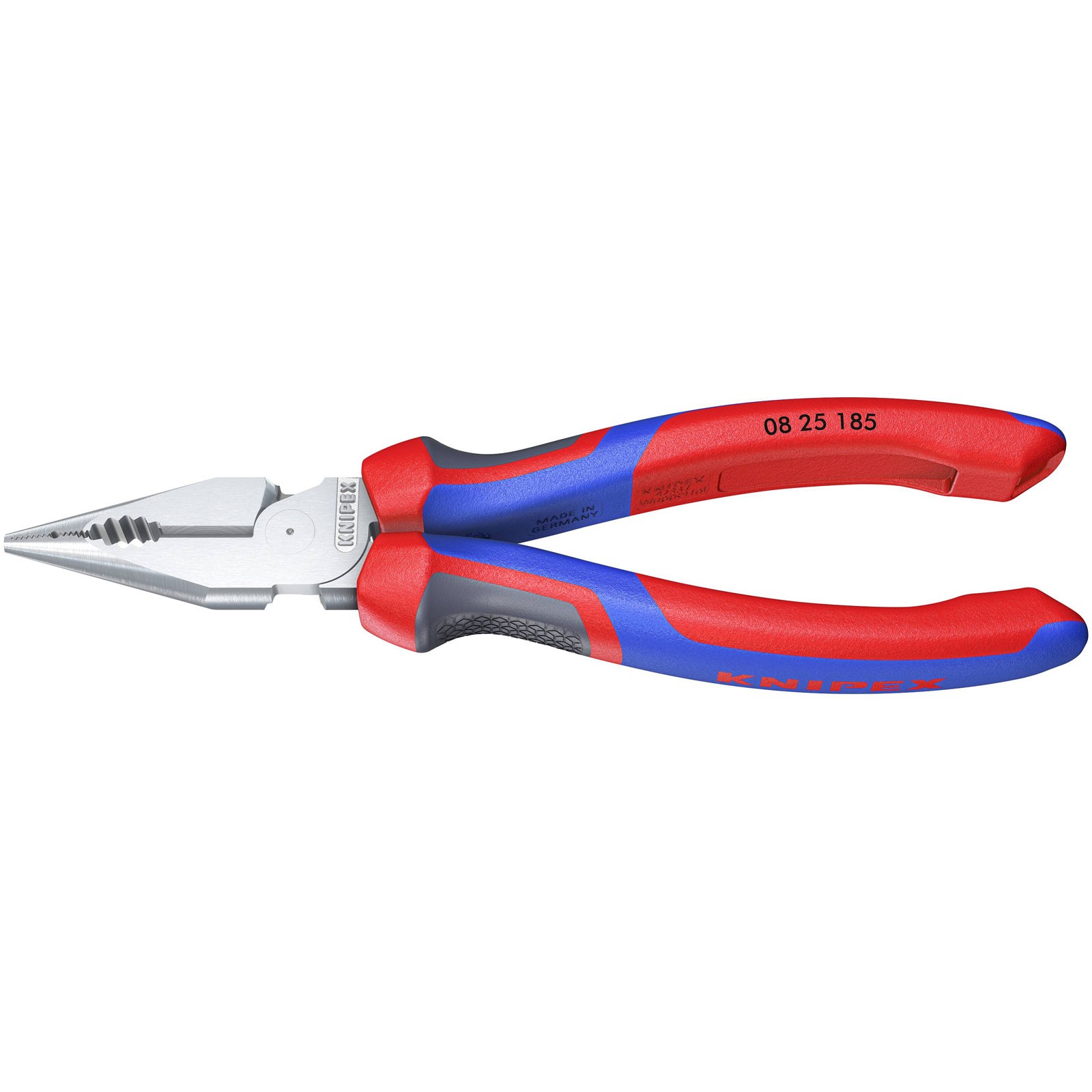 Knipex Chromed Needle-Nose Combination Pliers Chrome-Plated 185 Mm, 08 25 185 | With Comfort Handles - Image 4