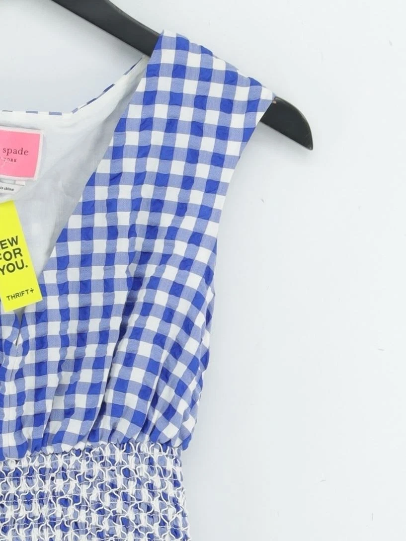 Abito midi donna Kate Spade S blu cotone con poliestere linea A